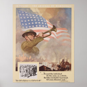 Poster Chamada WWII para a Defesa