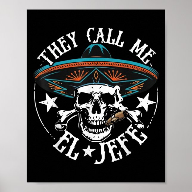 Poster Chamam-Me El Jefe Mexicano Sugar Skull Cinco De (Frente)