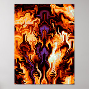 Poster Chamas Coloridas Fractal