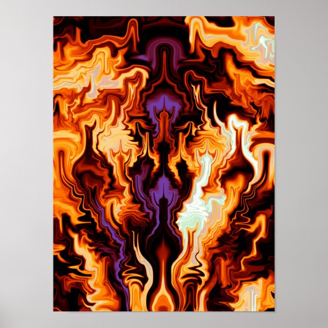 Poster Chamas Coloridas Fractal (Frente)