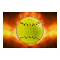 Chamas de bola de fogo de softball amarelo do Slip