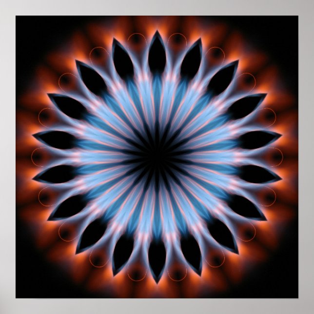 Póster Chamas de Fogo Caleidoscópio (Frente)