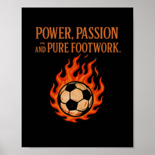 Poster Chamas do Fã de Futebol com Trabalho de Pé Puro Po