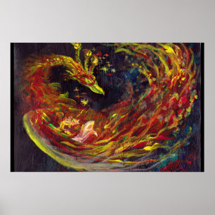 Poster Chamas vermelhas de Phoenix Pheonix Firebird