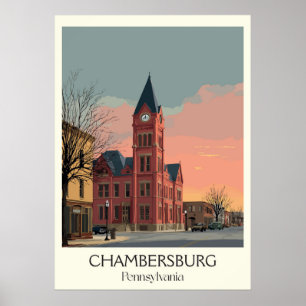 Poster Chambersburg PA Vintage — Arte Histórica de Constr