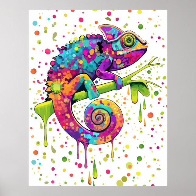 Poster Chameleon Paint mantém estilo aquarela (Frente)