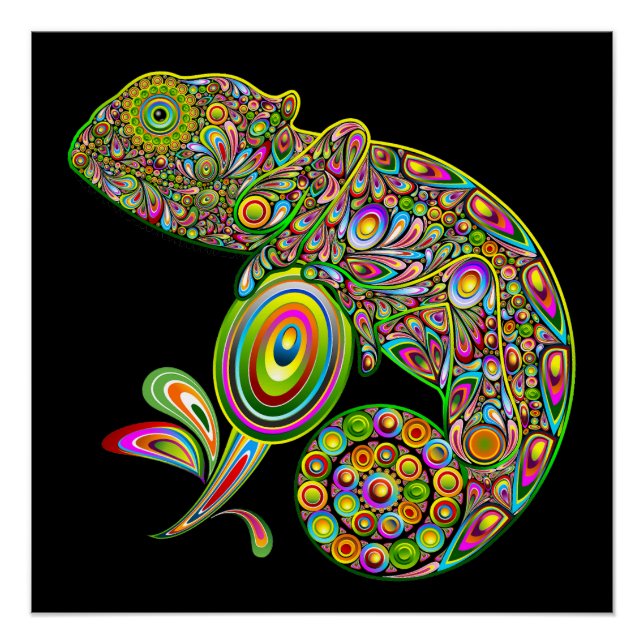 Póster Chameleon Psychedelic Fantasy (Frente)