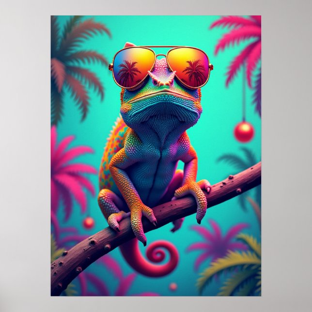 Poster Chameleon Shades - Pop Art Fashion Memet (Frente)