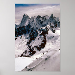 Poster Chamonix Aiguille du Midi Mont Blanc Massif França