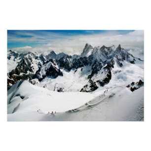 Póster Chamonix Aiguille du Midi Mont Blanc Massif França