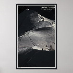 Póster Chamonix - Arete de Aiguille du Midi de solo