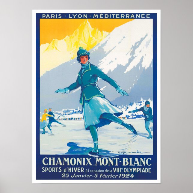 Poster Chamonix France viagens vintage (Frente)