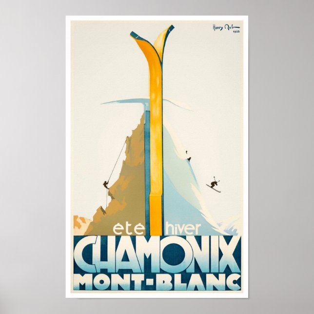 Poster Chamonix France viagens vintage (Frente)