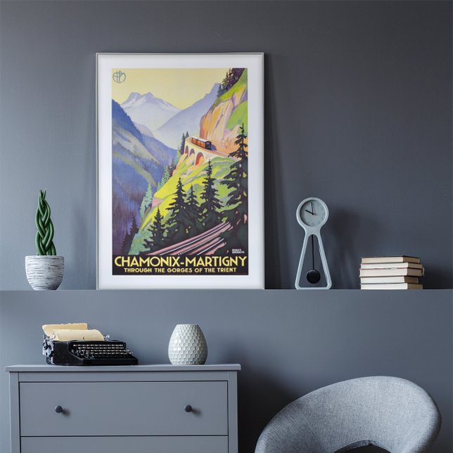 Poster Chamonix-Martigny Gorges da Viagens vintage Trient (Criador carregado)