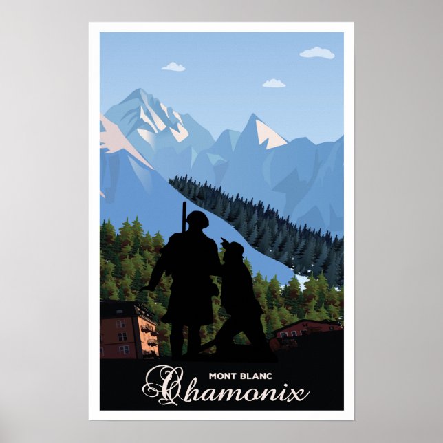 Poster Chamonix,Mont Blanc,Viagem (Frente)