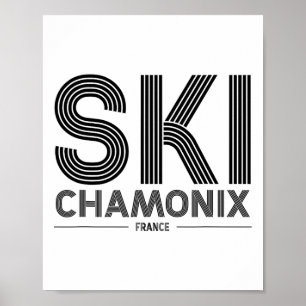 Poster Chamonix Ski Resort França Alpes Franceses Esqui S