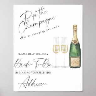 Poster champagne - ajude a noiva ocupada