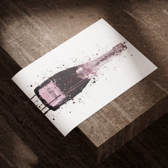 Poster Champagne Bottle Wall Art Print 'Cosmic Rose' (Criador carregado)