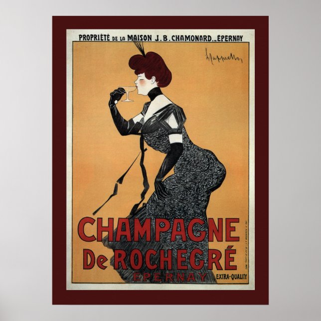 Poster Champagne De Rochegre ~ Leonetto Cappiello 1902 (Frente)