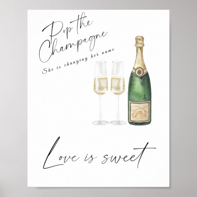 Poster Champagne nupcial - o amor é doce, aproveite um ag (Frente)