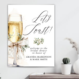 Poster Champagne Vamos Brindar Boas-vindas ao Chá de Noiv