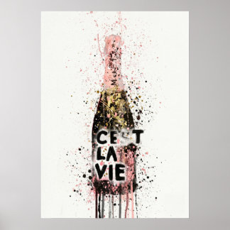 Poster Champagner Graffiti