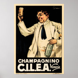 Poster CHAMPAGNINO CILEA Veneza Venice Itália Licor Ad
