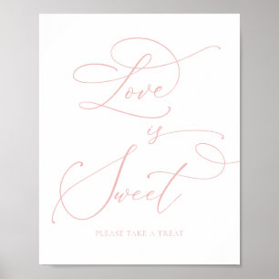 Poster Champanhe Blush Pink Love é doce Bar de deserto