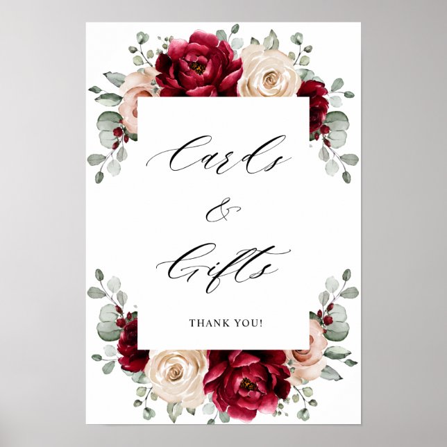 Poster Champanhe da Borgonha Cartões e Presentes de Rosa  (Frente)