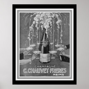 Poster Champanhe Deco Chauvet Freres Ad 16 x 20