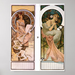 Poster Champanhe do Calendário - Alphonse Mucha