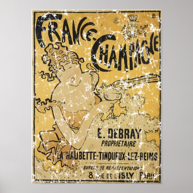 Poster Champanhe francês-1899 - angustiado (Frente)