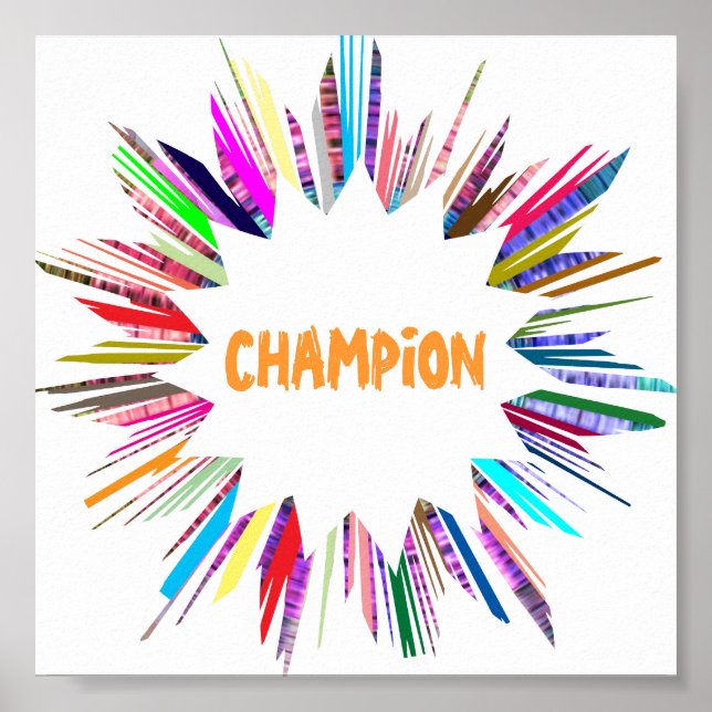 Póster CHAMPION : Editar texto para seu próprio (Frente)