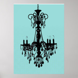 Póster Chandelier Blue