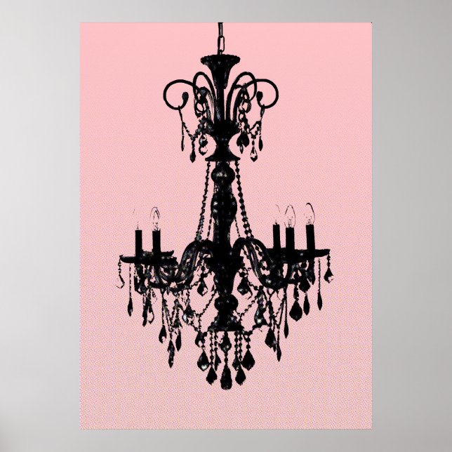 Poster Chandelier e Rosa (Frente)