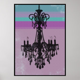 Póster Chandelier - Grunge Roxo