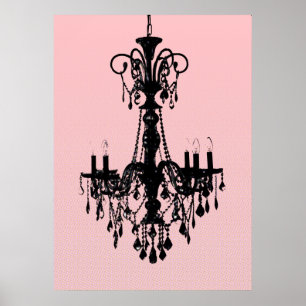 Poster Chandelier & Pink