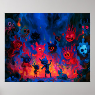 Poster Chaneques Fogueiros Dançando