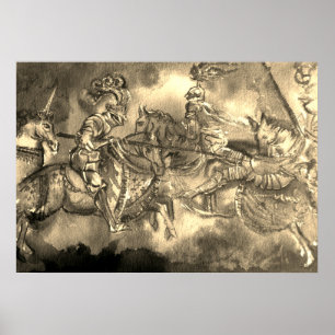 PÓSTER CHANSON DE ROLAND/ COMBATE DE KNIGHTS NO TURNIO