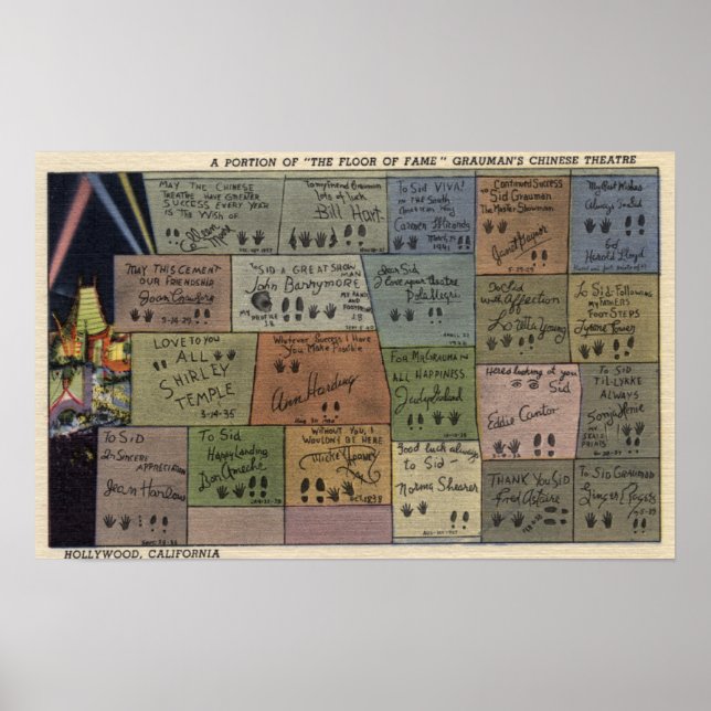 Póster Chão da Fama, Teatro Chinês do Grauman (Frente)