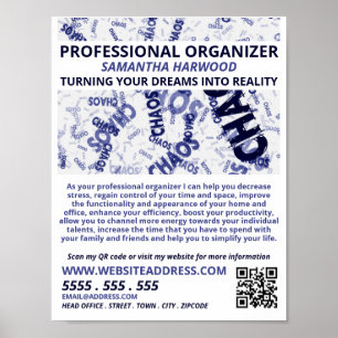 Poster Chaos Slogan Design, Organizador Profissional