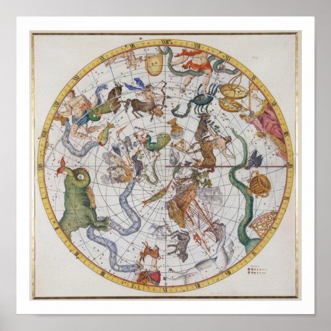 Póster Chapa 27 de Atlas Coelestis, de John Flamsteed (Frente)