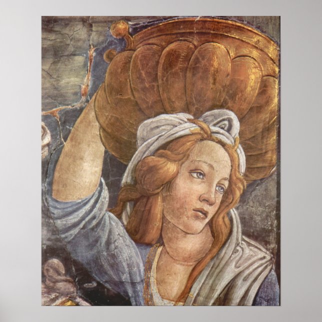 Póster Chapel de Botticelli-Sistina - A juventude de Mois (Frente)
