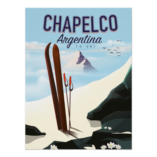 Póster Chapelco Argentina para Esqui (Frente)