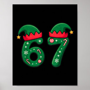 Poster Chapéu de Elfo de Natal Viral 67 6 7 Tendência Mem