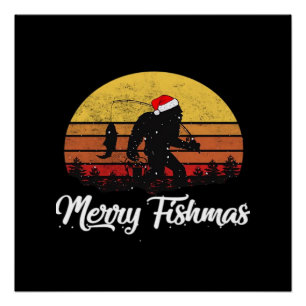 Póster Chapéu de Natal do Papai Noel do Pé Grande Alegre