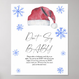 Poster Chapéu de Natal - Não diga bebê