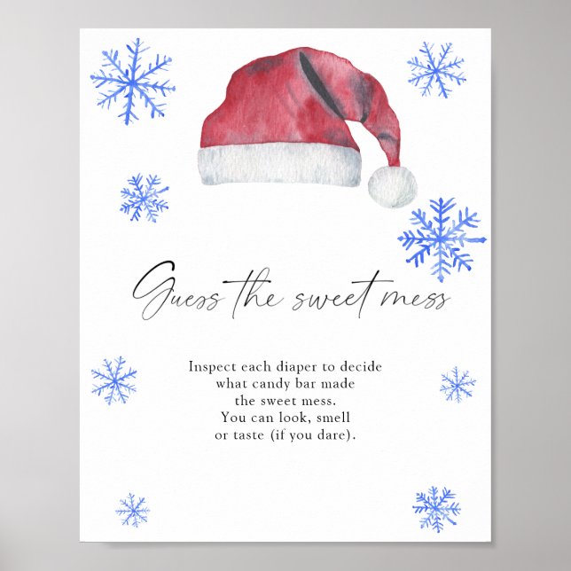 Poster Chapéu de Papai Noel - adivinhe a bagunça doce (Frente)
