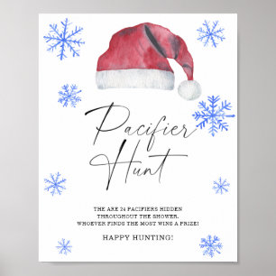 Poster Chapéu de Papai Noel - caça ao chupeta jogo de bab