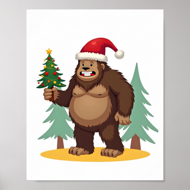 Poster Chapéu de Papai Noel da Árvore de Natal do Pé Gran (Frente)